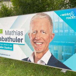 Stadtrat Mathias Gabathuler im Wahlkampf